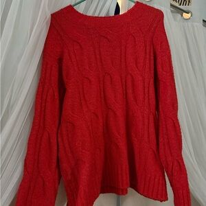 Cozy Cable-Knit Red Women’s Sweater American Eagle
